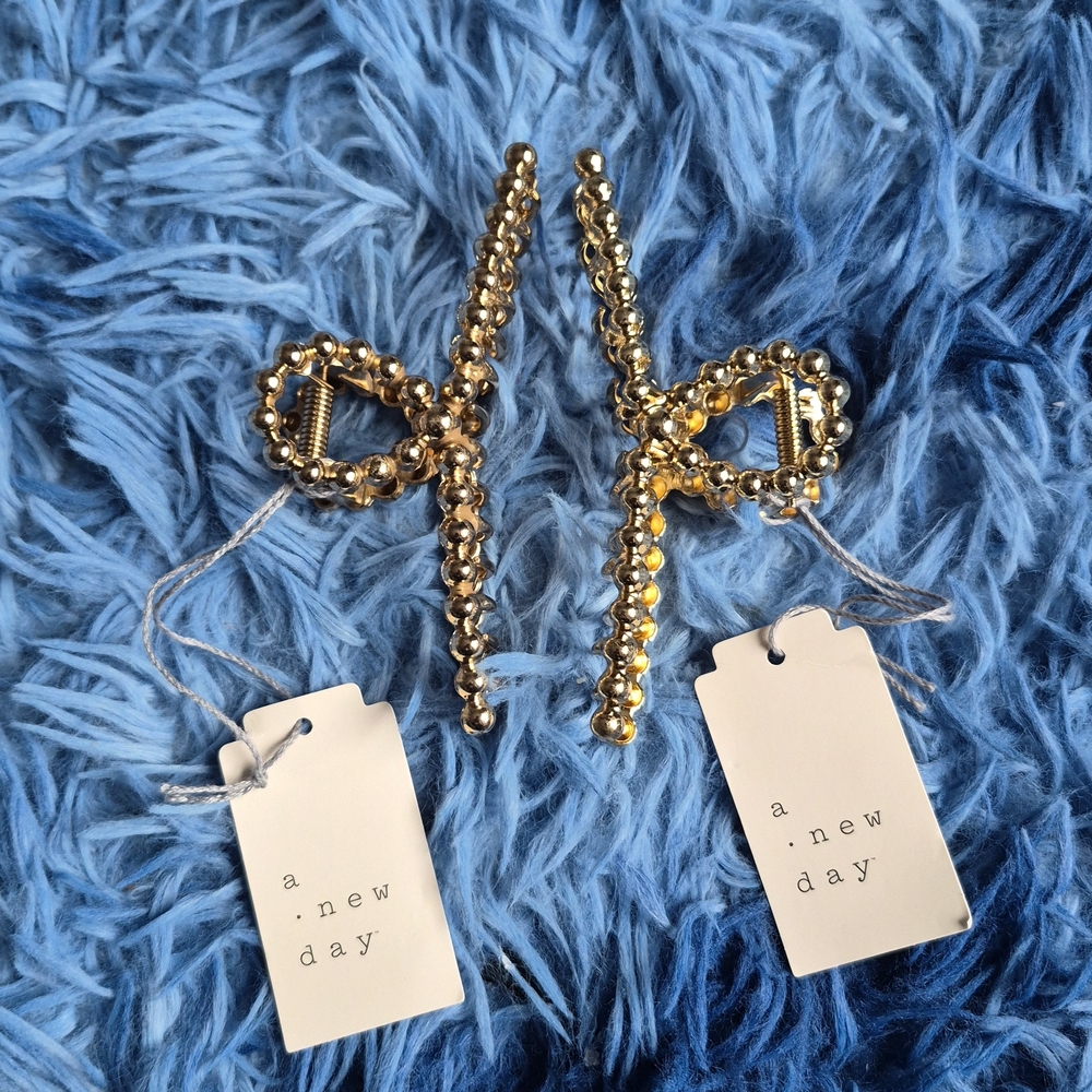 A New Day Metallic Beaded Hair Clips